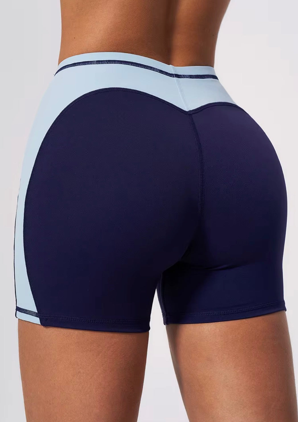 Navy Colorblock Bike Shorts