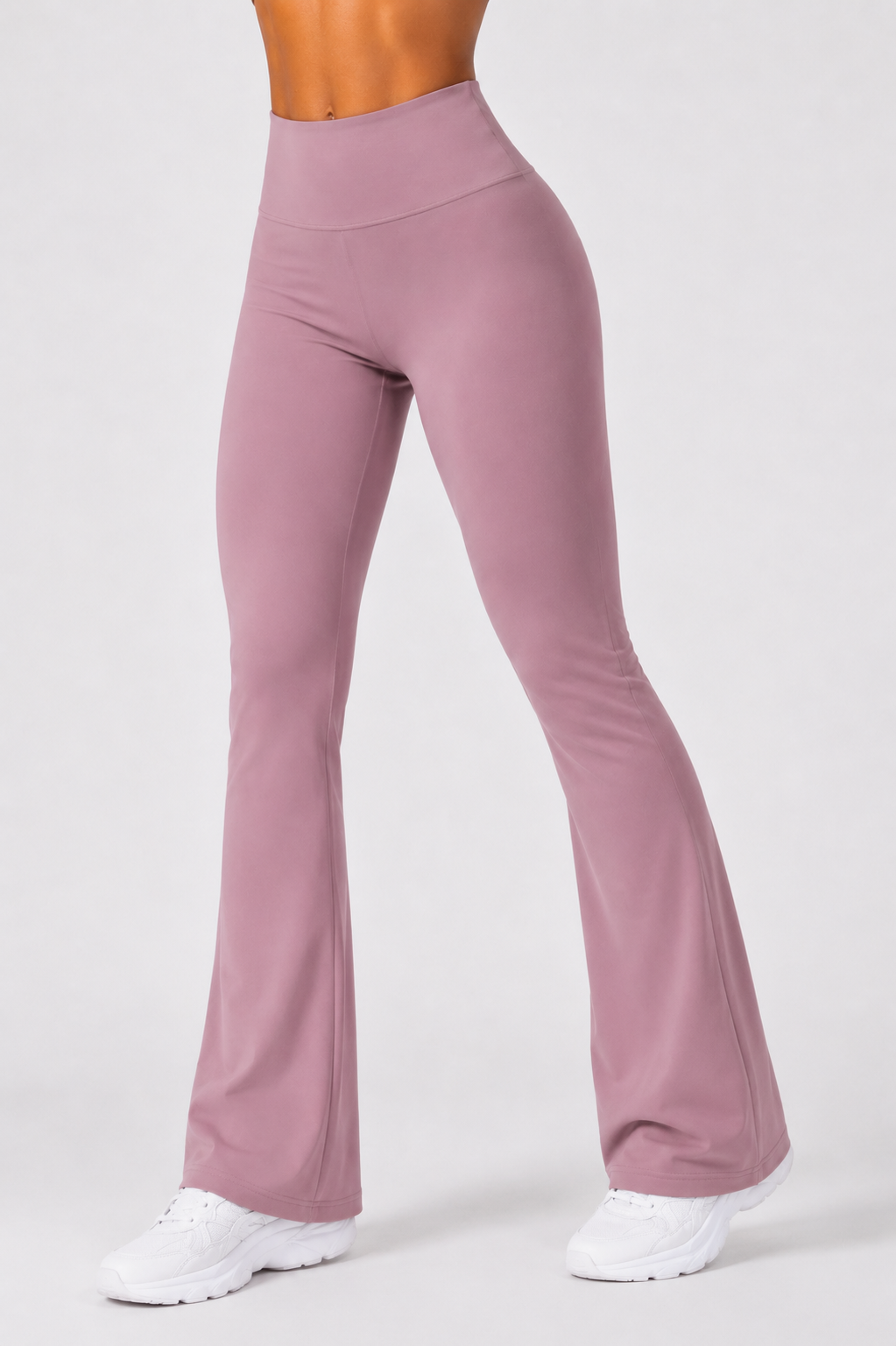 Buttery Yoga Pants — soft stretch flared leggings, side view