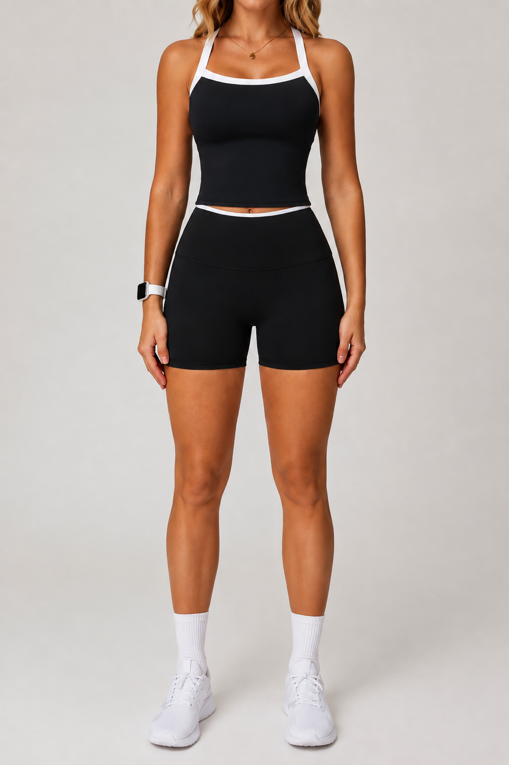 Aura Set — spaghetti strap cami detail