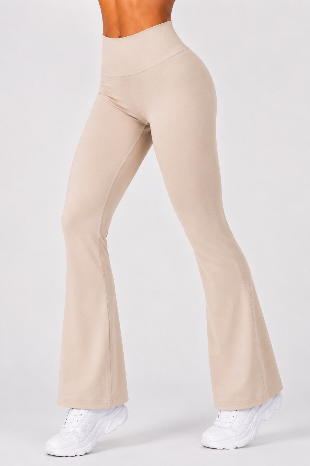Buttery Yoga Pants — soft high waist flared yoga leggings, front view