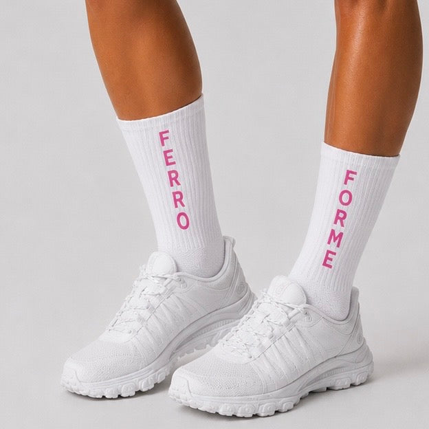 Ferro FORME Crew Socks — cushioned ribbed crew socks, front view
