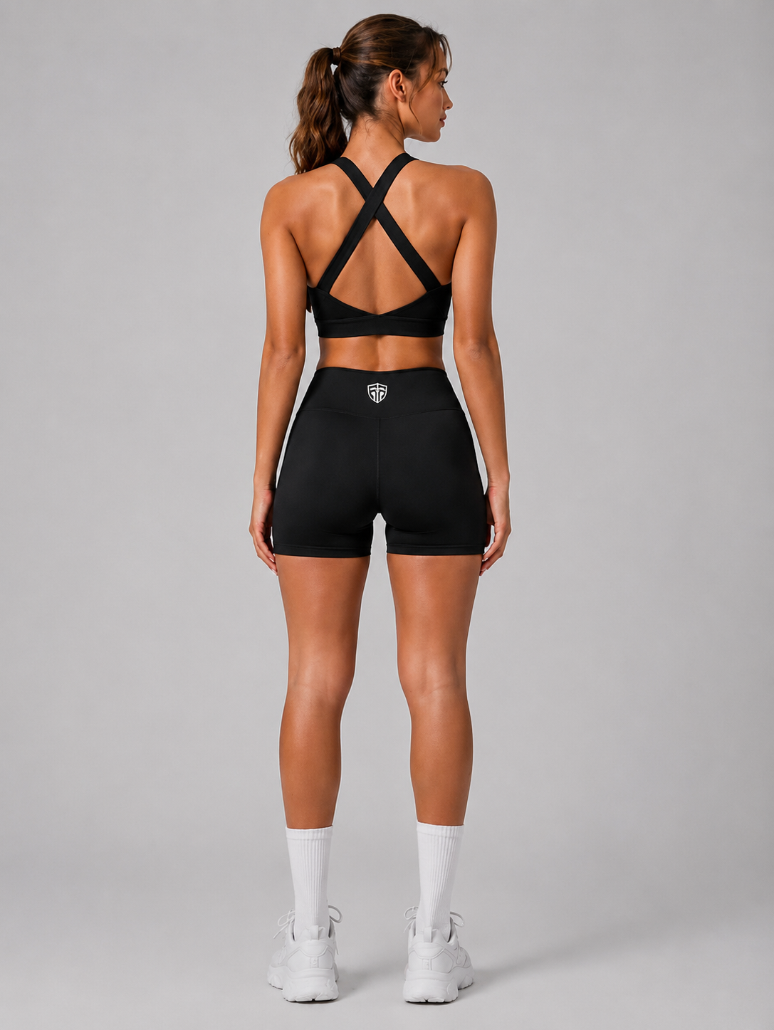 Flex collection — sweat-wicking seamless bra and shorts detail