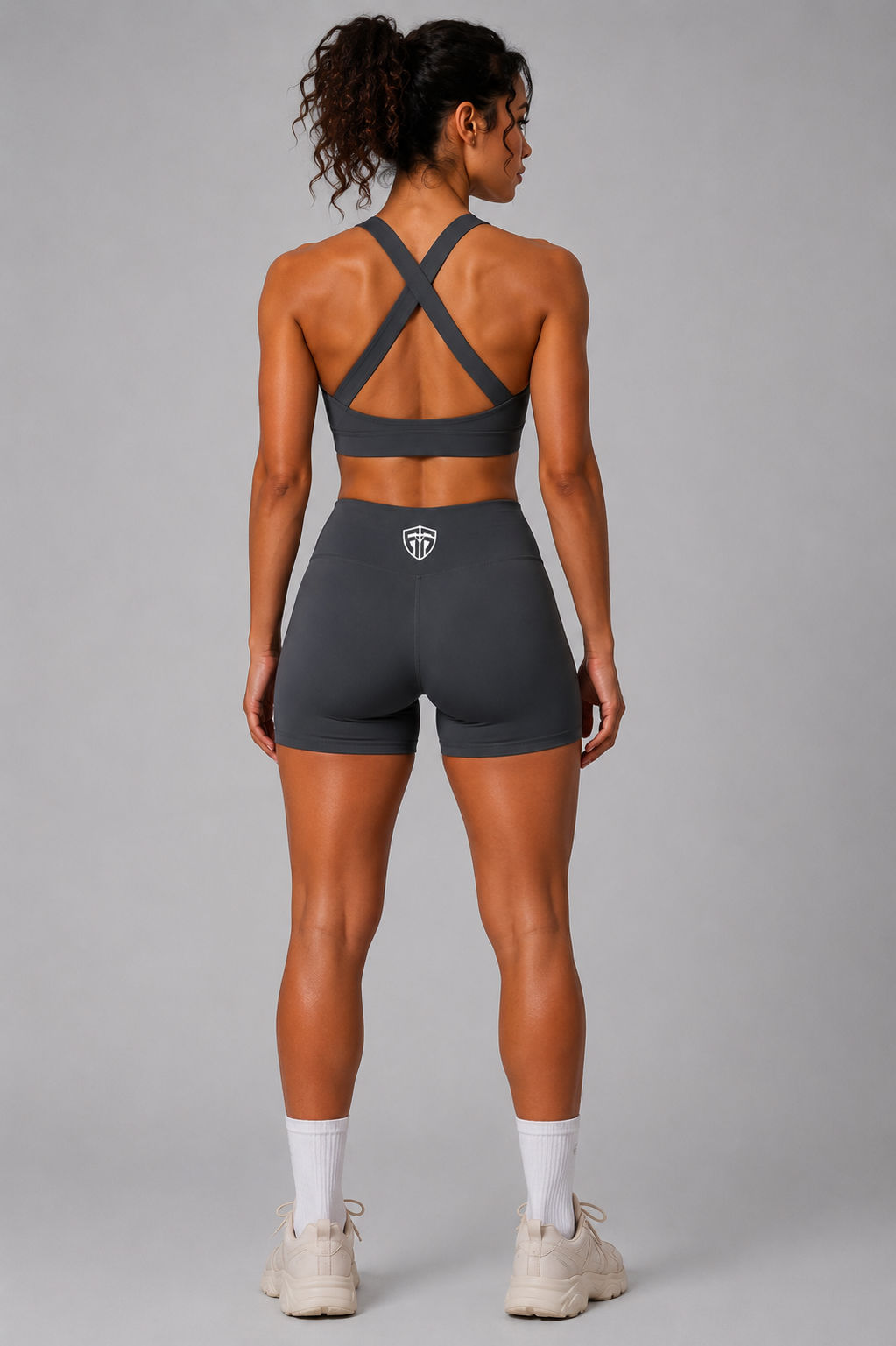 Flex collection — breathable cross back bra and matching training shorts