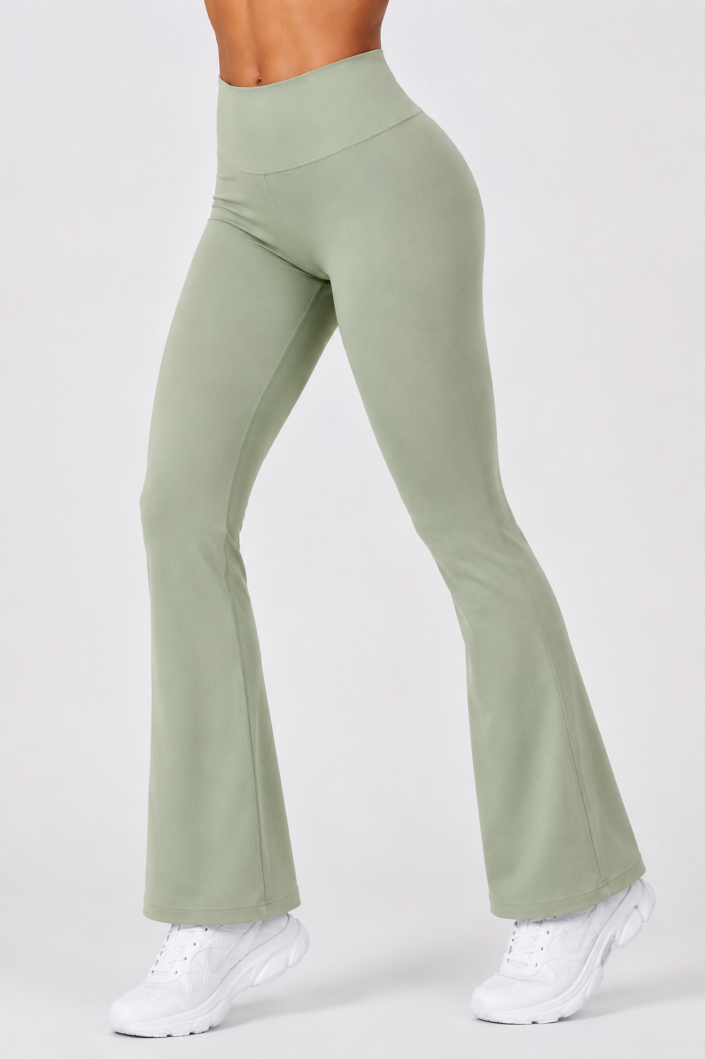 Buttery Yoga Pants — flared leg detail on yoga pants