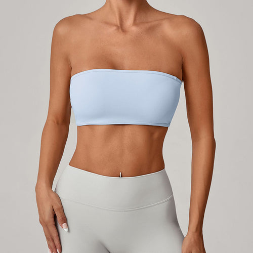 Light Blue - Bare Strapless Pilates Sports Bra
